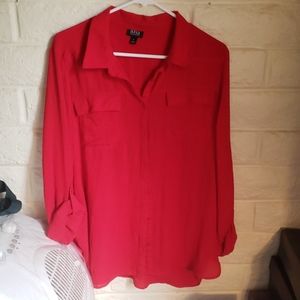 ana roll tab sleeve blouse